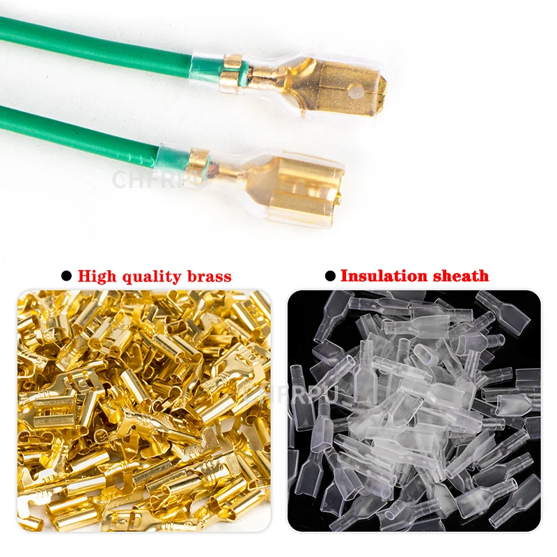 Набор коннекторов для электрических проводов 2 8/4 8/6 3 мм 100 шт./лот обжимные клеммы