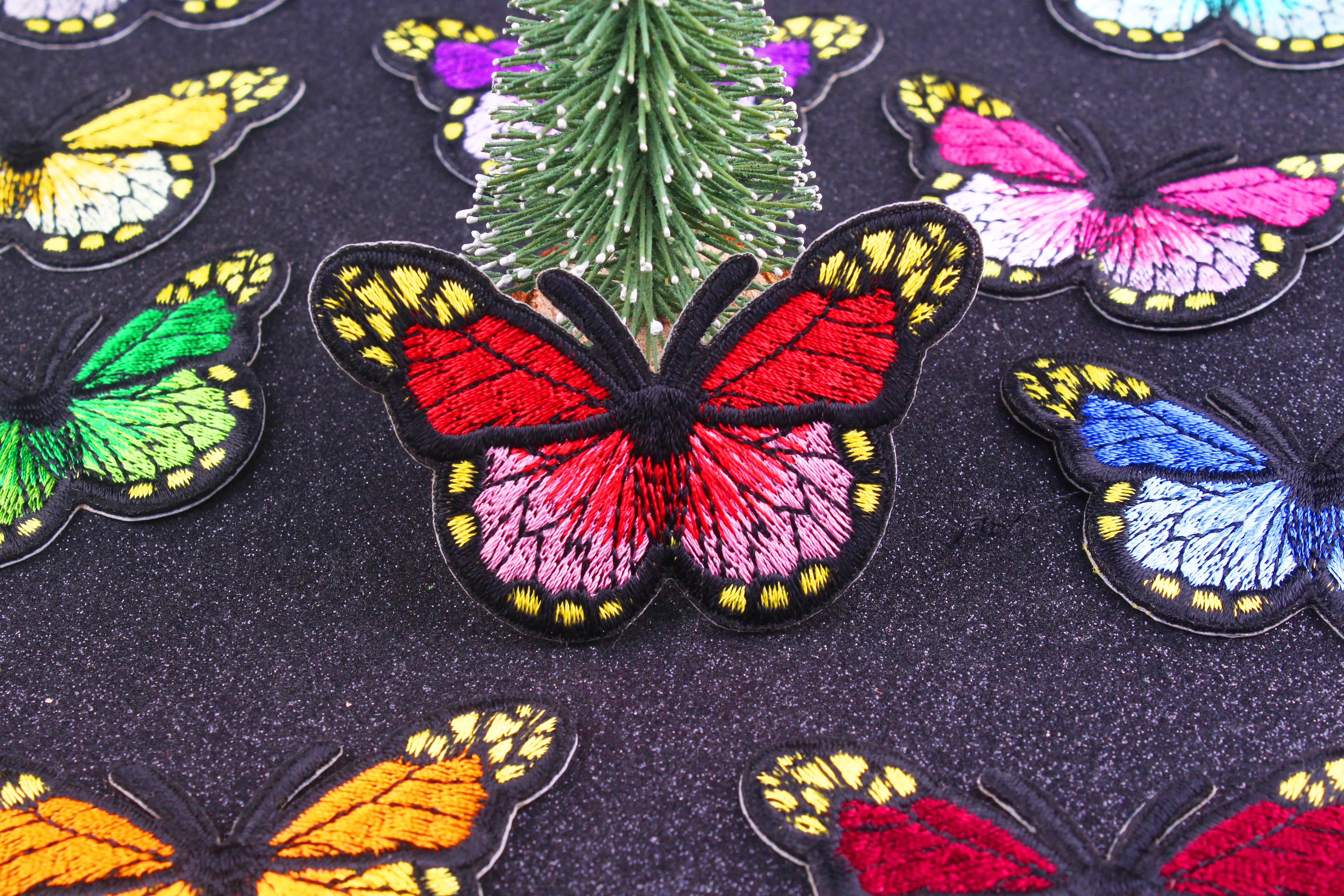 Вышитые бабочки нашивки для одежды наклейки Декор искусственное украшение
