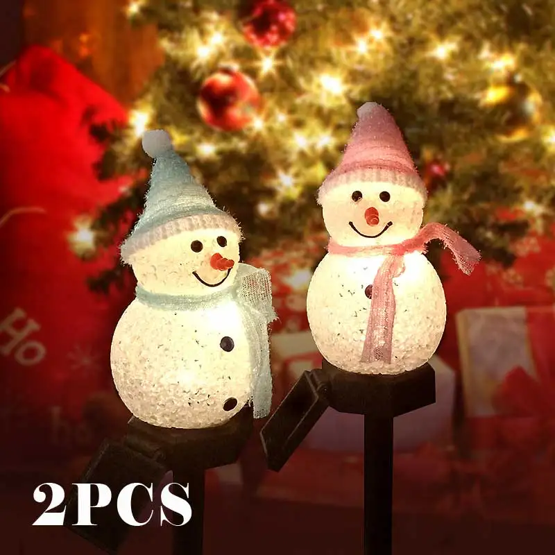 

Christmas Garden Road and Path Decoration Lighting LED Solar Snowman Spike Light Christmas Outdoor Garden Lawn Light Spotlight