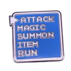 Жесткие эмалевые булавки с надписью Attack Magic Summon