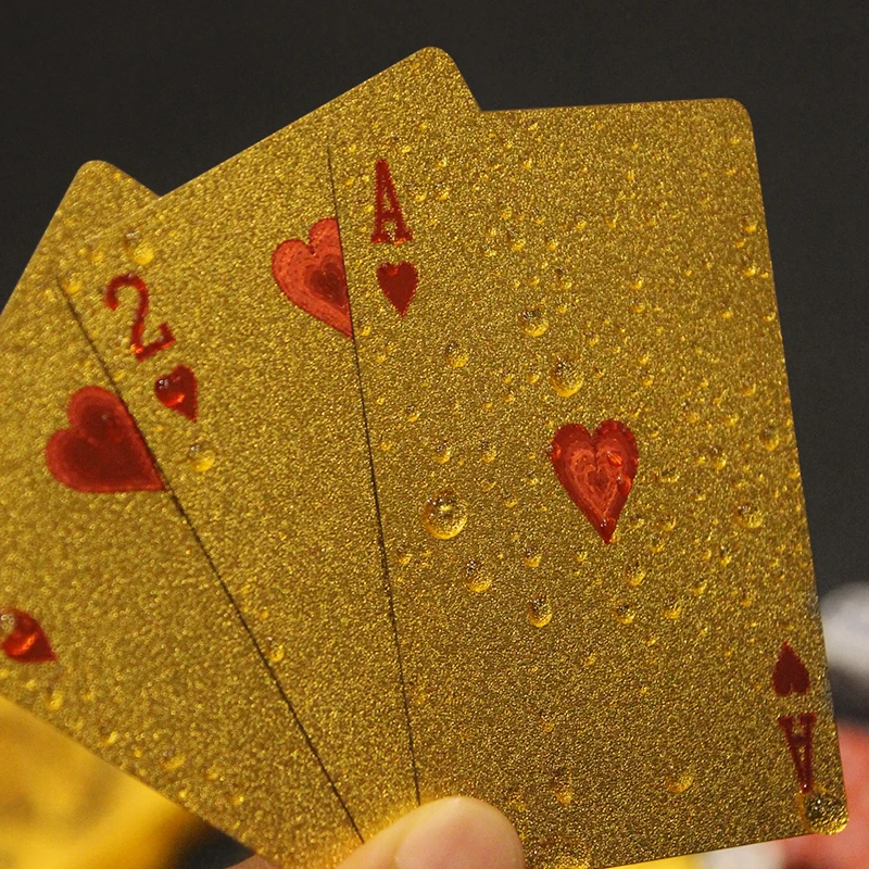 Настольная игра с игральными картами 24k Gold покерная монета упаковка Роскошная