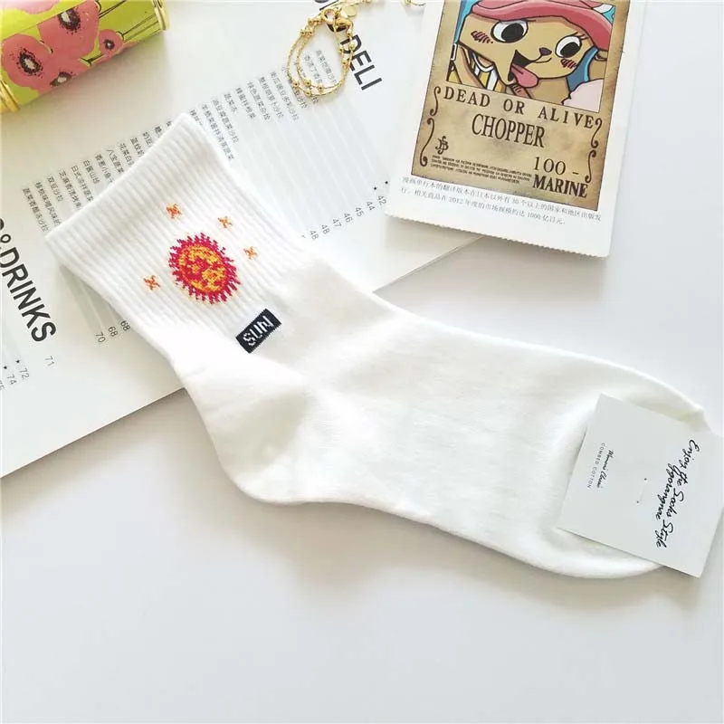 5 New Winter Cotton Women Space Socks Korea Women's Summer Fashion Astronaut Planet Socks Universe Novelty Short Funny Socks - Цвет: 5