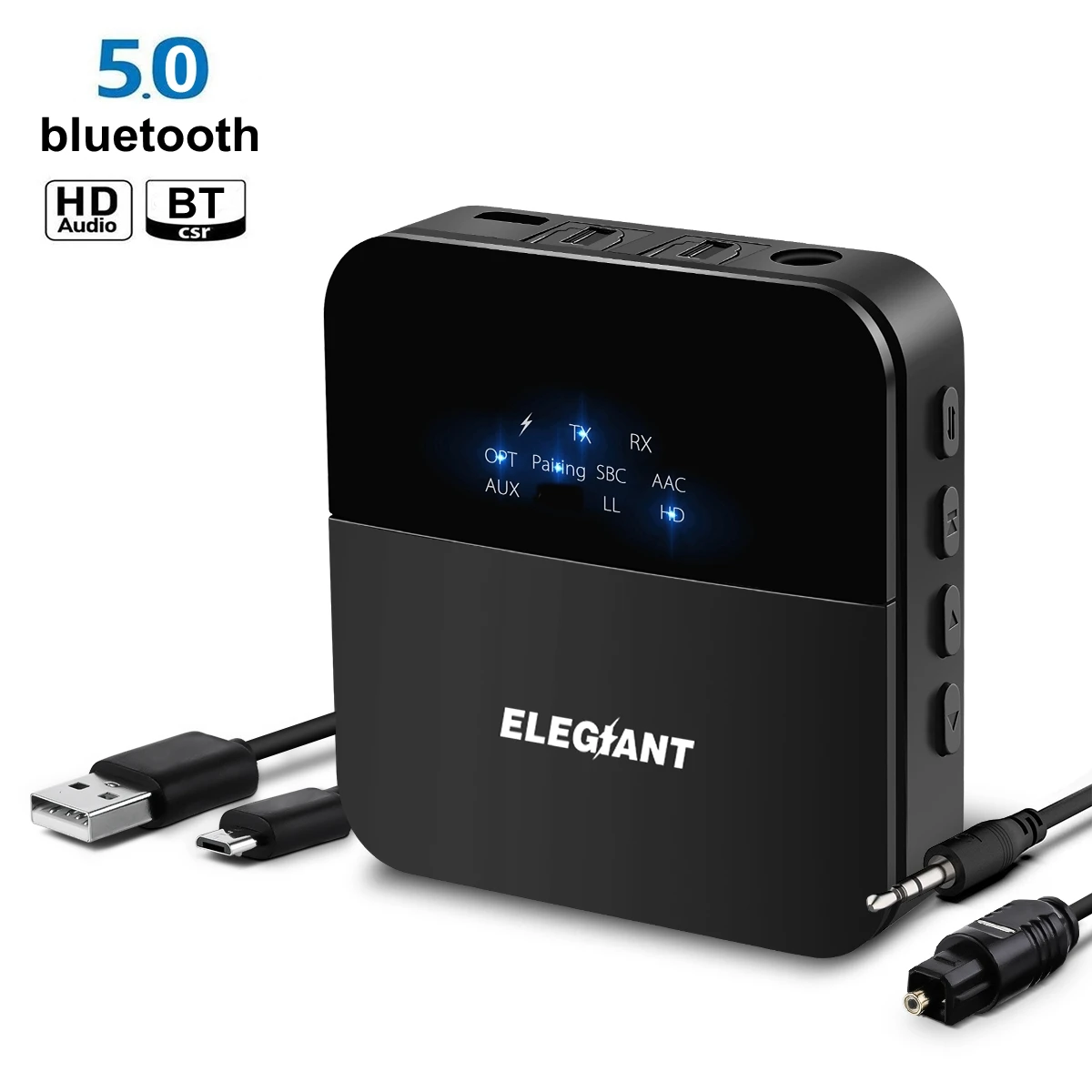 ELEGIANT 3,5 мм 2RCA HD bluetooth 5,0 аудио передатчик приемник беспроводной адаптер/AUX/LL/HiFi для наушников автомобиля