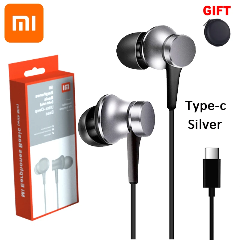 Новая посылка Xiaomi Piston 3 наушники 3,5 мм наушники-вкладыши для samsung Xiaomi huawei usb type C наушники с микрофоном - Цвет: Silver Type C