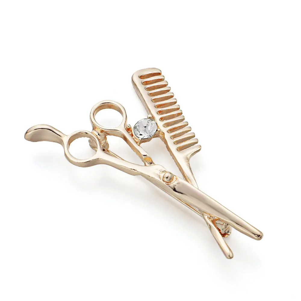 Модная новинка расческа ножницы уникальная брошь для шляпы платья зажимы