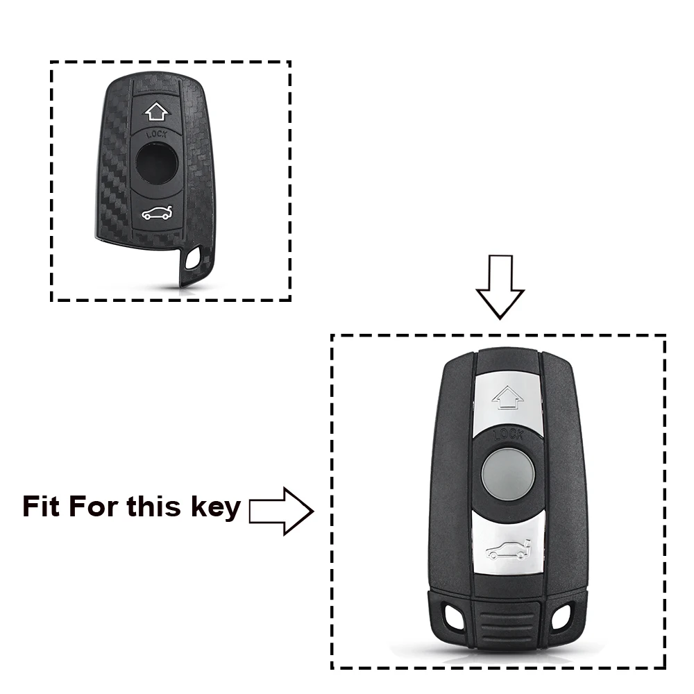 KEYYOU силиконовый чехол для ключей от машины брелок из углеродного волокна BMW E90 E60