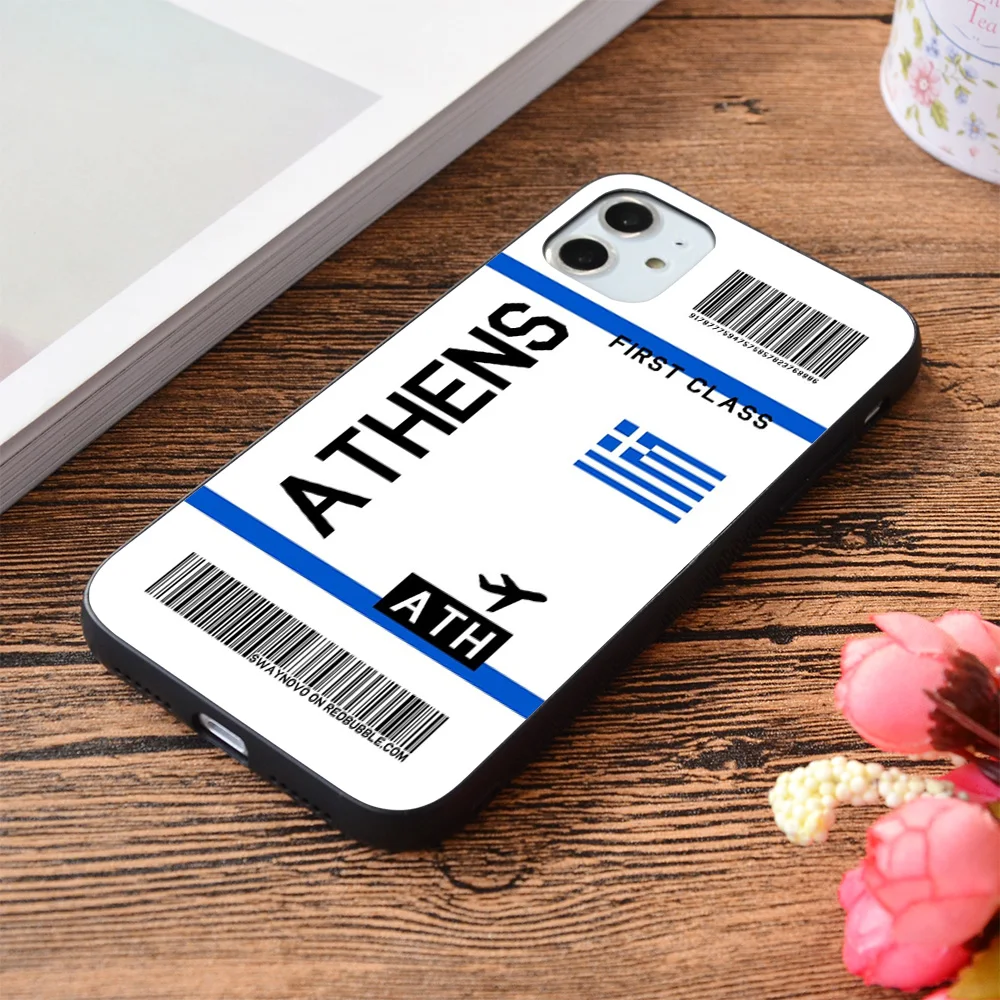 Мягкий чехол из ТПУ для iPhone с изображением летающего билета Афин Apple iPhone|Бамперы| |