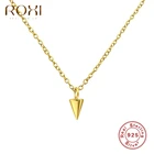 Ожерелье до ключицы ROXI с геометрическими драгоценными камнями для женщин и девушек, ожерелье из цепочек, ювелирные изделия, ожерелья из стерлингового серебра 925 пробы и золота
