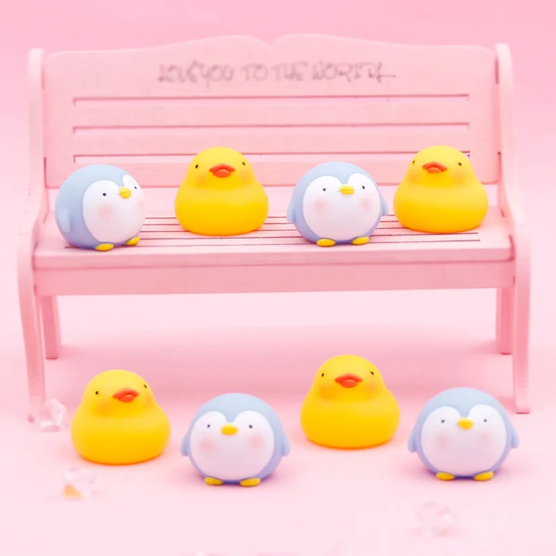 Маленькие украшения-пароварка с милыми мультяшными утками, пингвинами и воздушными шариками из смолы для домашнего декора. Новогодние подарки для детей - игрушки.