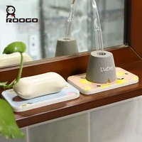 roogo creative animal drain non slip pvc soap pad keeps mold dry resistant soap mat eco friendly soap dish bathroom
