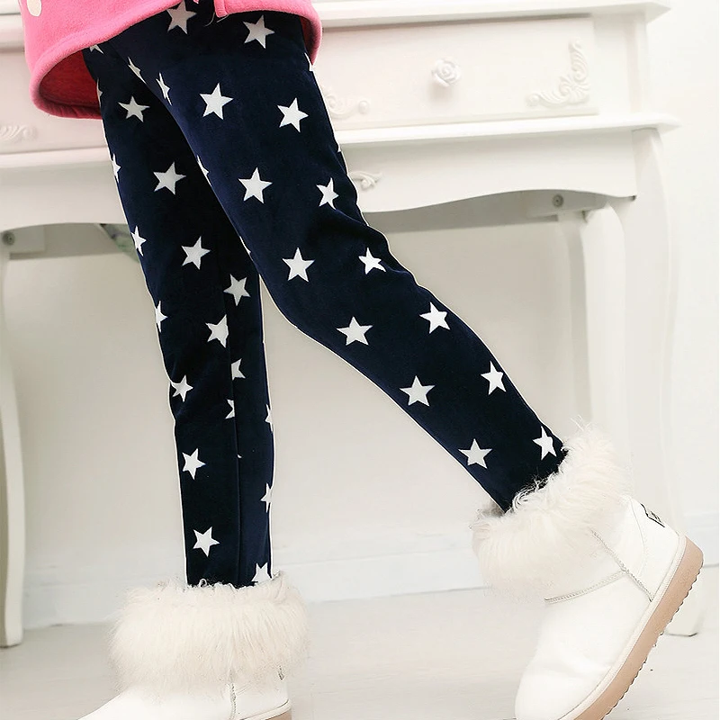 Зимние теплые бархатные леггинсы для детей 2 7 лет|Леггинсы| |