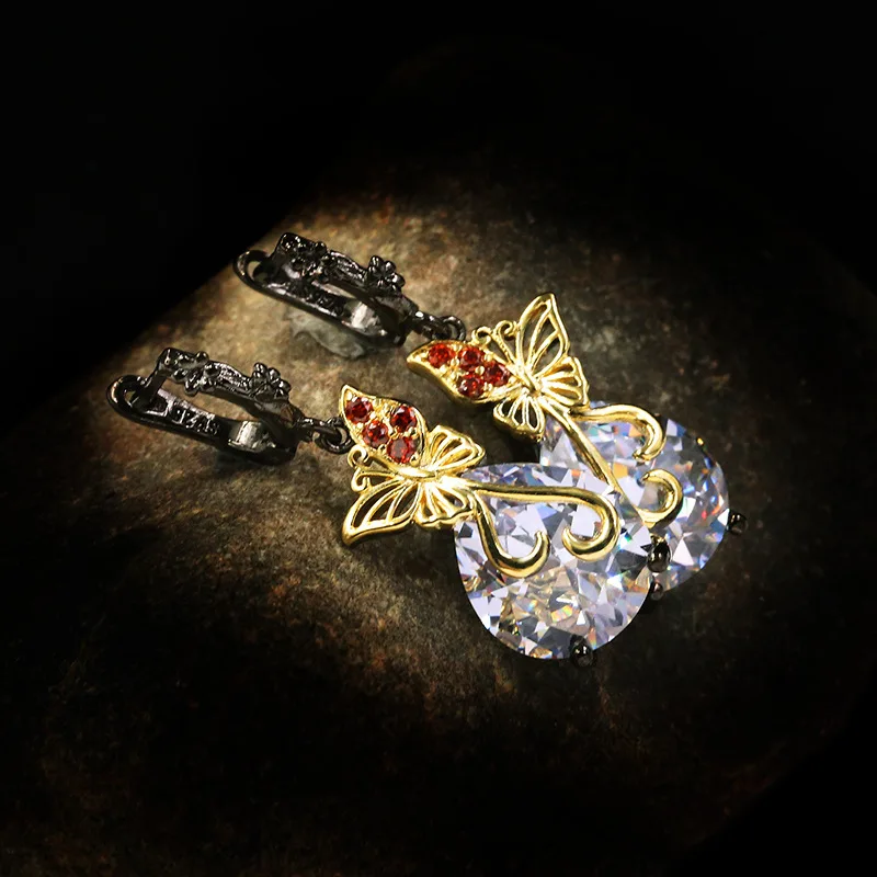 Серьги женские из серебра 925 пробы с фианитом в вечерние капли воды | Украшения и