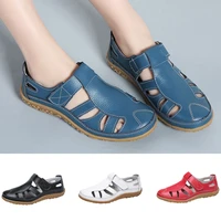 womens sandals 2020 summer genuine leather handmade ladies shoes leather sandals women flats retro style mother shoes for women