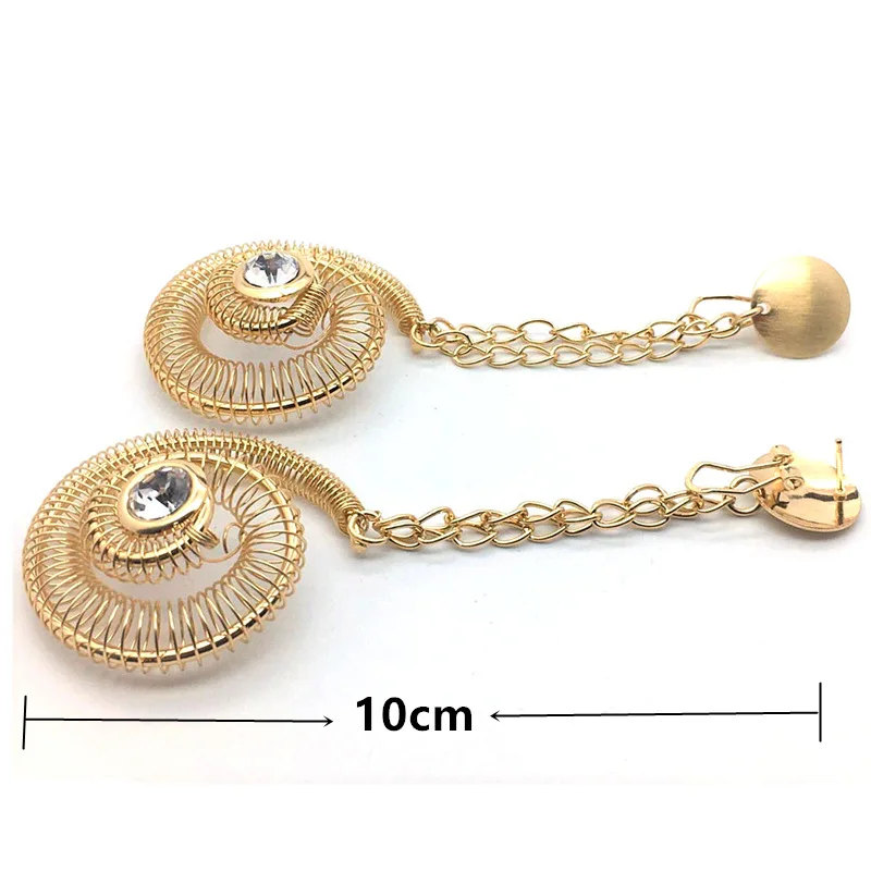 Комплект ювелирных изделий из бисера золотистого цвета Дубая длинные серьги