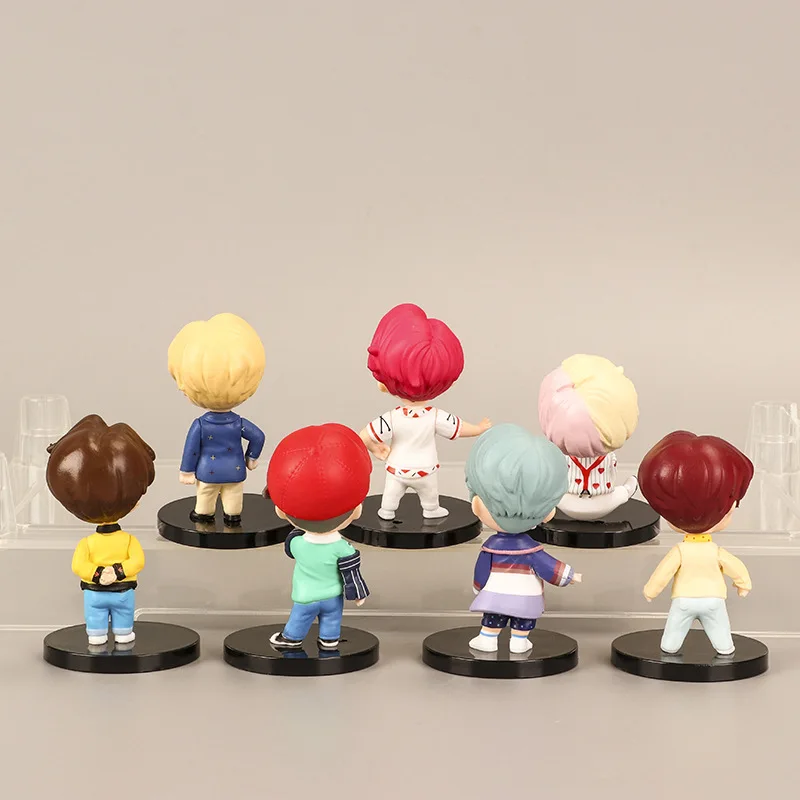 7 шт./компл. Bangtan Boys групп Экшн фигурки щенки мультфильм ПВХ B T S модель игрушки поп