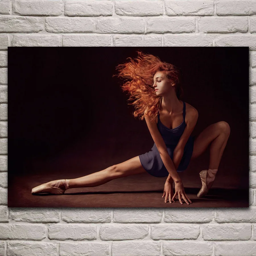 

women redhead ballerina ballet girl dancer bare shoulders posters on the wall picture home living room decoration bedroom KJ786