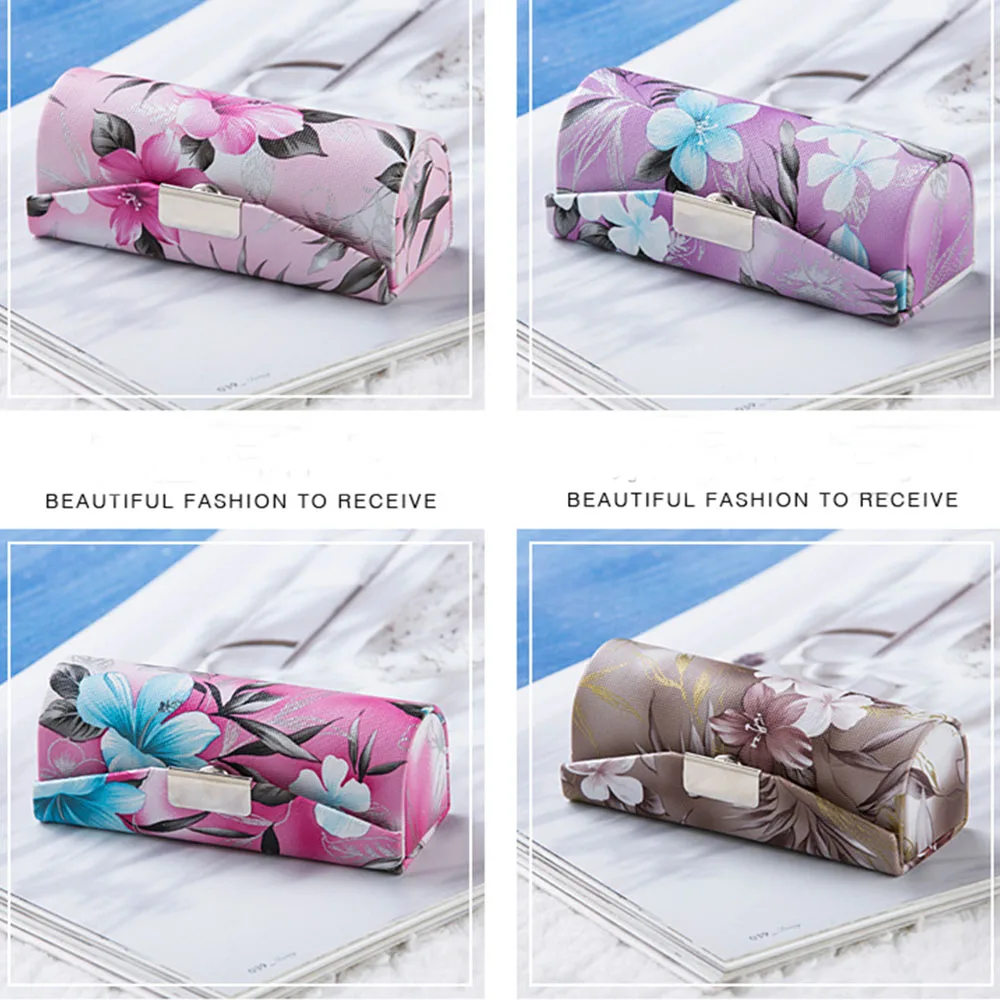 Кожаный чехол для помады с зеркалом традиционная Китайская бижутерия цветочным