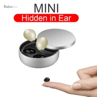 mini hidden earphones bluetooth compatible wireless headset inear micro earbuds with mic stereo earpiece for small ear invisible