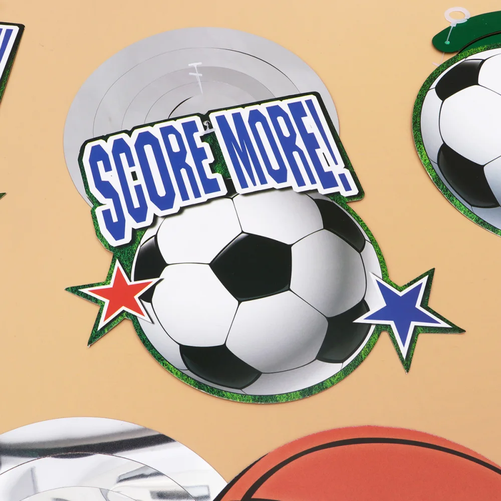 

24 Pcs/2 Sets Sports Themed Swirls Spiral Creative Football Basketball Pattern Hanging Spiral Ornament Swirl-like Hanging Dangle