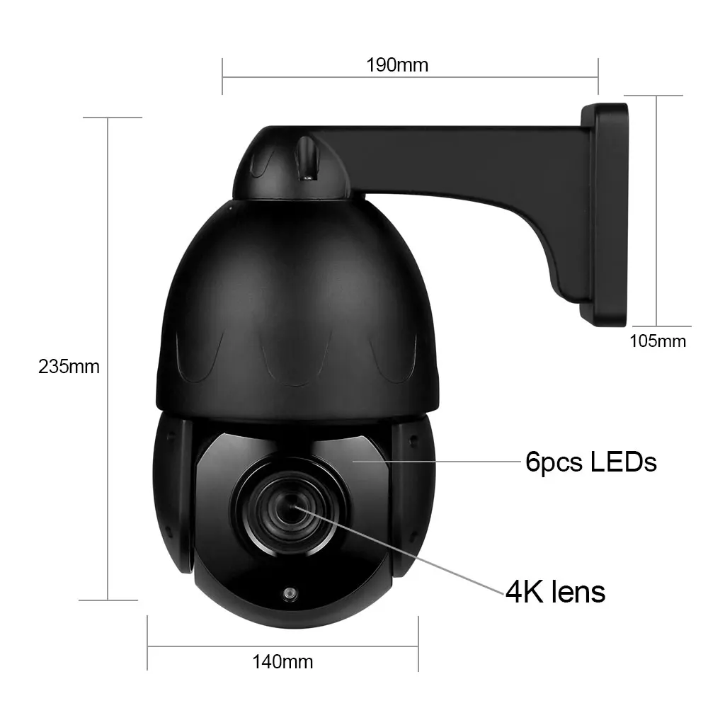 Цена Скоростная купольная IP-камера видеонаблюдения SONY IMX415, 8 Мп, POE, 30x, PTZ, оптический зум, водонепроницаемая инфракрасная камера наружного наблюд...