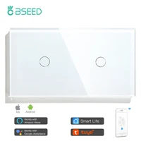 bseed 2 gang wifi touch switch eu standard touch smart switch black white gold grey with glass 157mm panel home improvement work