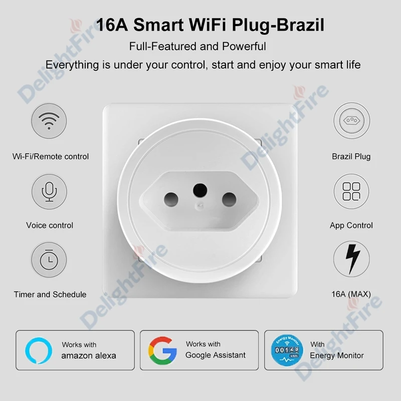 Бразилия смарт розетка Wi Fi Smart Plug с Tuya SmartLife Мощность таймер голос Управление 16A от