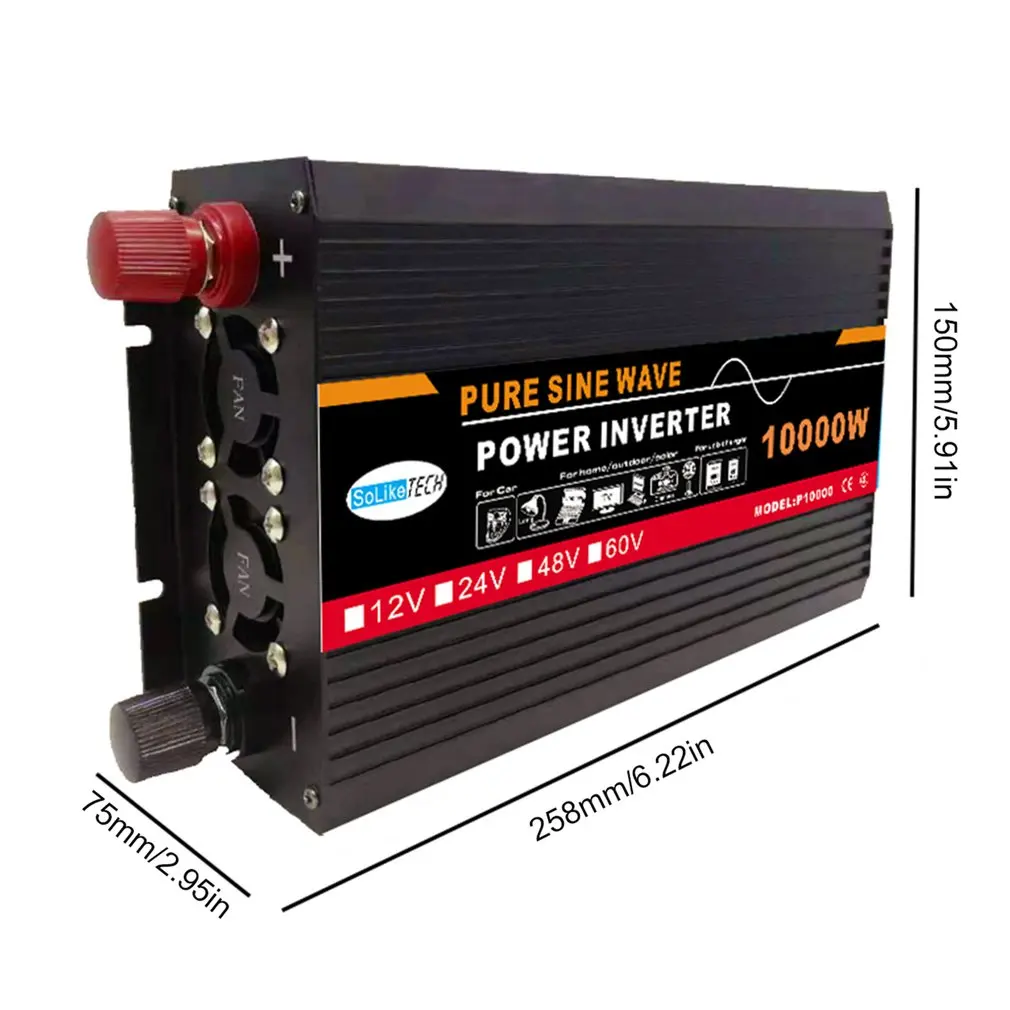 $60.58 10000W Pure Sine Wave Power Inverter For Solar System/Solar Panel/Home/Outdoor/RV/Camping Wave Power Inverter