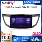 6G + 128G QLED 4G автомобильное радио для HONDACRVCR-V 2012-2016 Голосовое управление No 2 din Авторадио Мультимедиа GPS DVR камера Canbus радио
