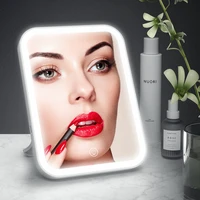 makeup mirror led tri color adjustable smart touch light 90 degree adjustable desktop hd mirror makeup tools