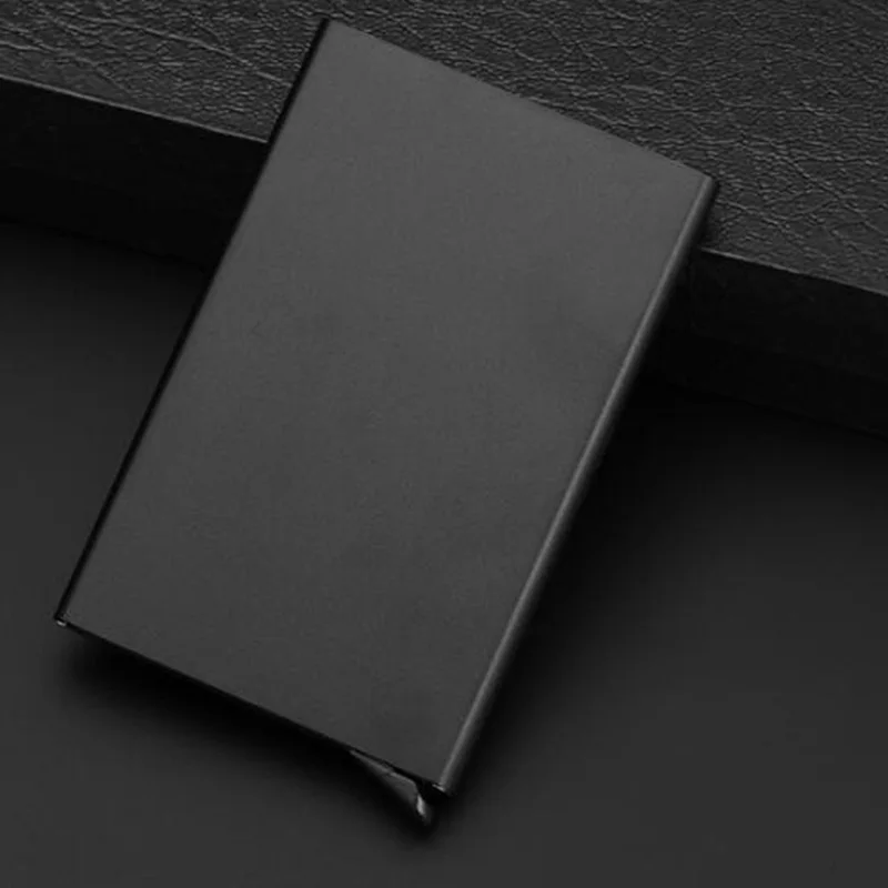 

New Automatic Silde Aluminum ID Cash Card Holder Men Business Blocking Wallet Credit Card Protector Case Pocket Purse