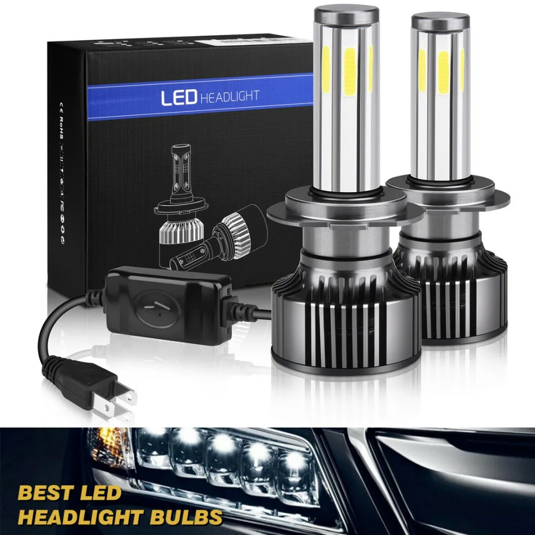 

2pcs H7 LED Headlight 6-Side Canbus 2400W 360000LM Kit Bulb 6000K High Low Beam Fog Lamp Accessories Parts