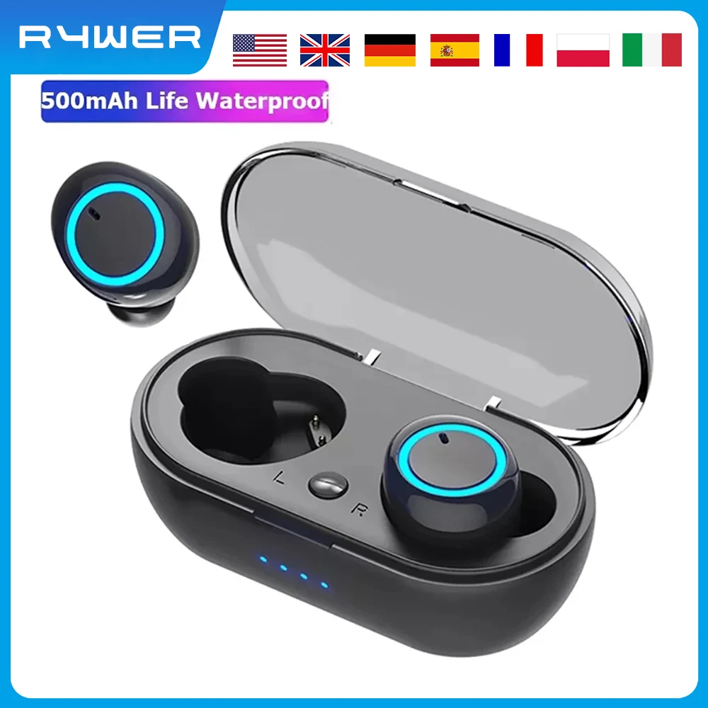 

RYWER TWS Wireless Bluetooth 5.0 Earphone Touch Control 9D Stereo Headset Sport Earphones Waterproof Earbuds LED Display