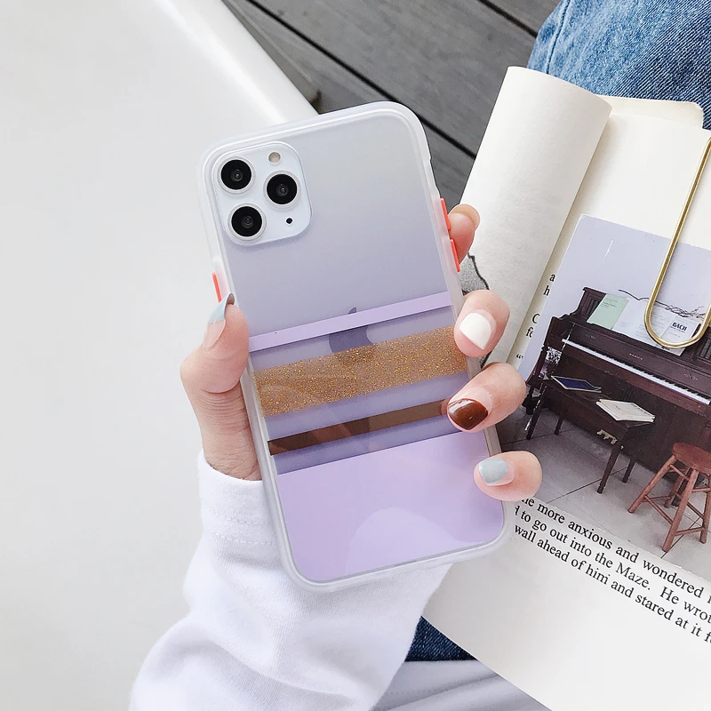 Модный Блестящий чехол для телефона iPhone XR X XS Max 7 8 6 6s Plus, мягкий IMD Блестящий Прозрачный чехол для iPhone 11