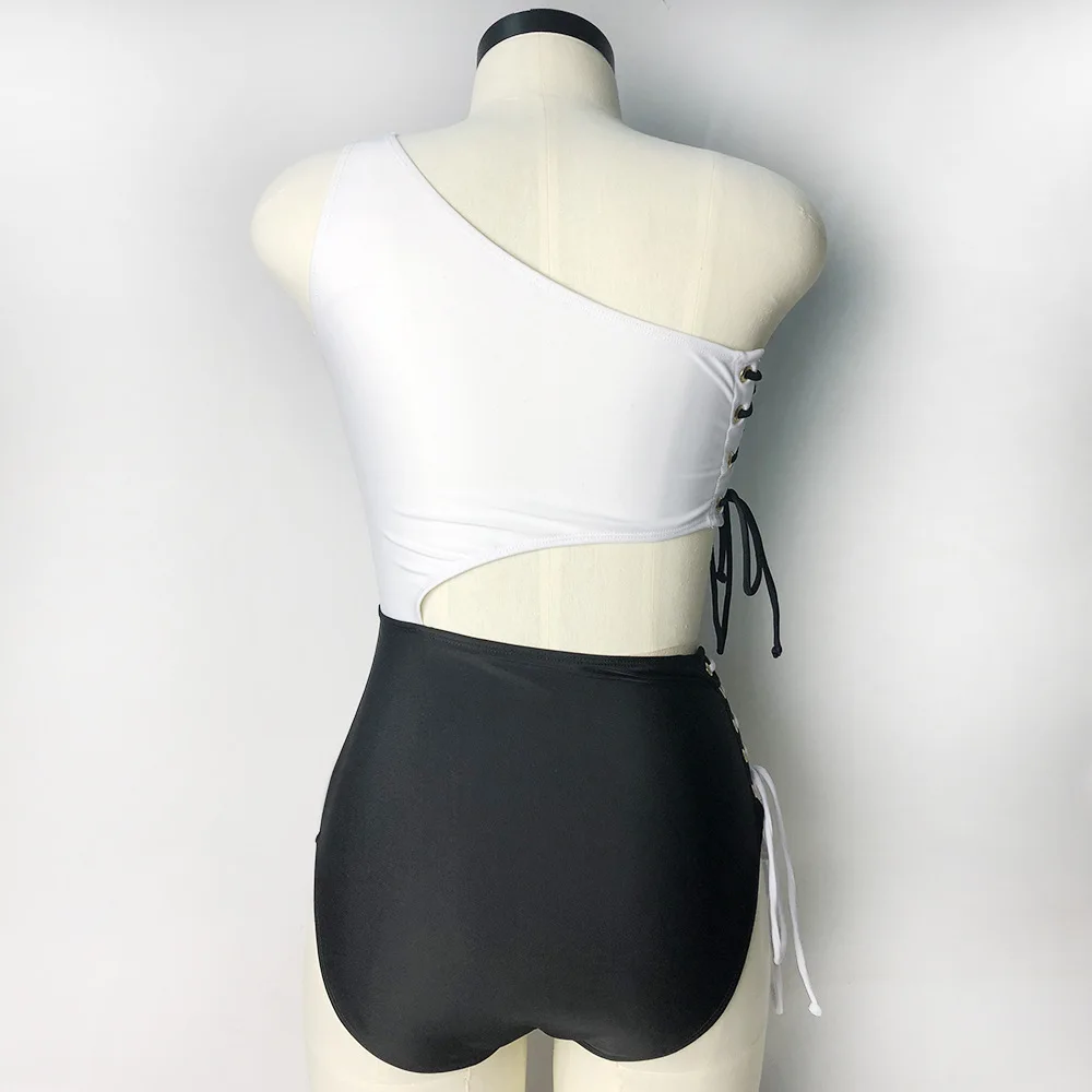

Bikini Swimsuit Women 2021 Black White Swimwear Bathing Suit One Piece Belted Summer Designer Yoga Bikinis Beach Swimsuit