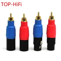 top hifi pair 3pin xlr balanced male to rca plug socket adapter gold balanced plug xlr female to rca plug connector