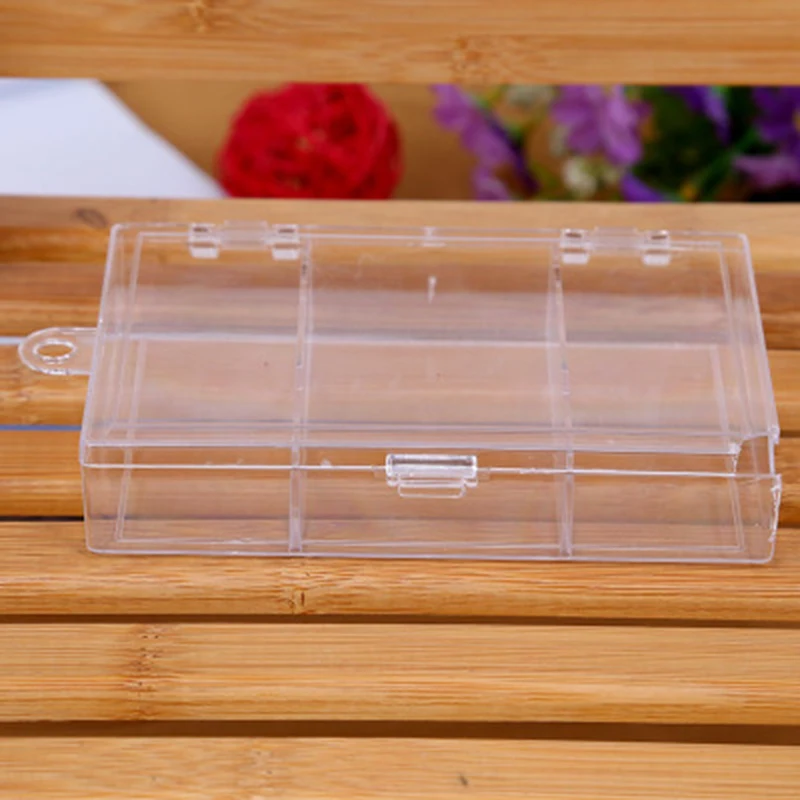 Прозрачный 3 сетки пластиковый ящик для хранения с крышкой ногтей Ювелирная
