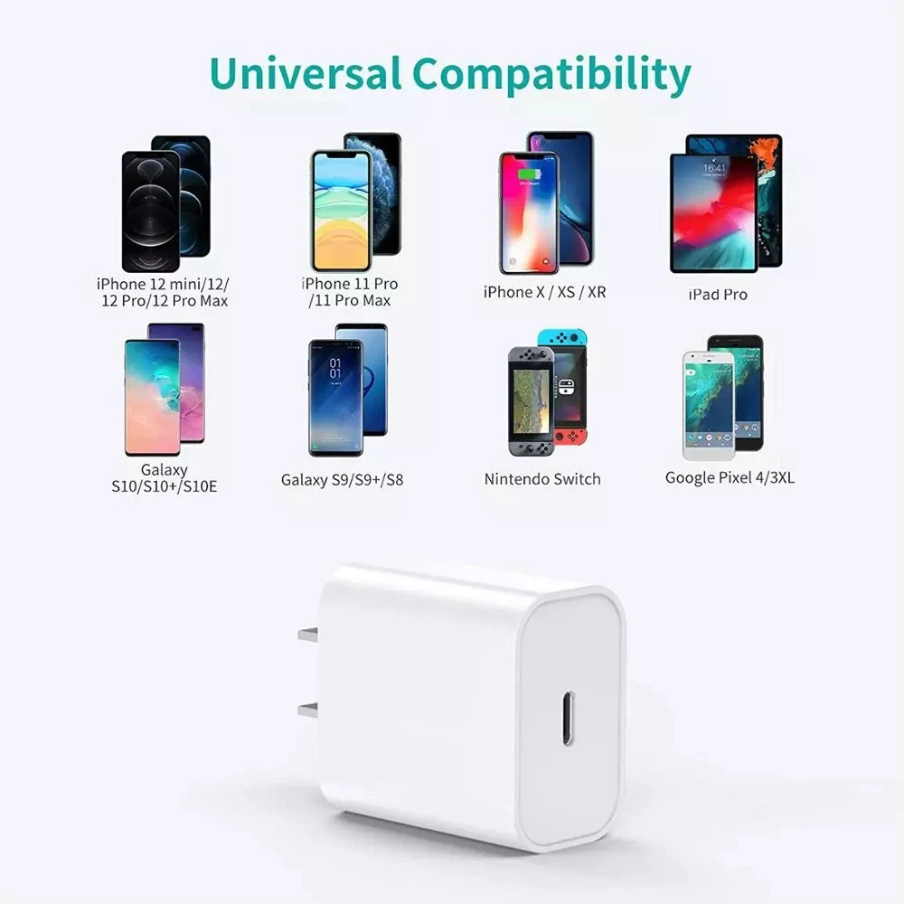 

Original 20W Fast Charger For iPhone 12 Pro Max Mini USB-C C2L charger USB C Power Adapter Type C QC4.0 for Apple 2M Cable 11 XS