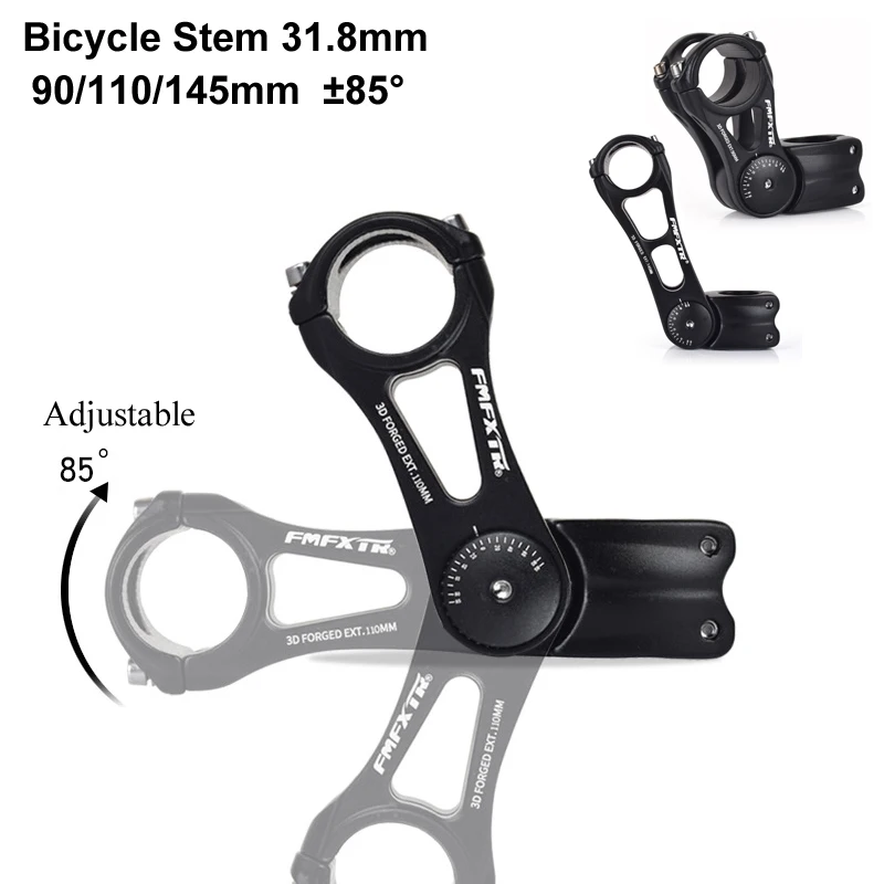 

Bicycle Stem Riser Bike Handlebar Adjustable Angle Road MTB Fork Stem Extender 31.8mm Aluminum Cycling Parts 90mm 110mm 145mm