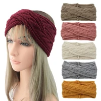 headbands knitted cross knitting wool headband ear protector headband hand knitted headband fashion warm hair accessories 404