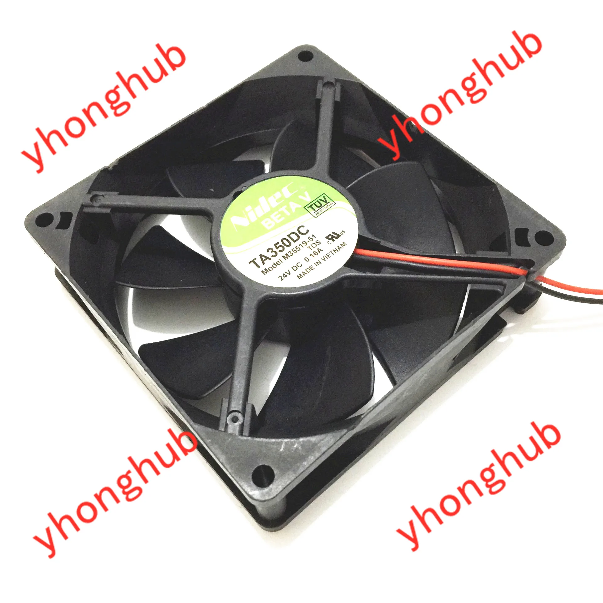 Двухпроводный серверный охлаждающий вентилятор Nidec TA350DC M35519-51 DC 24V 0.16A 90x90x25mm