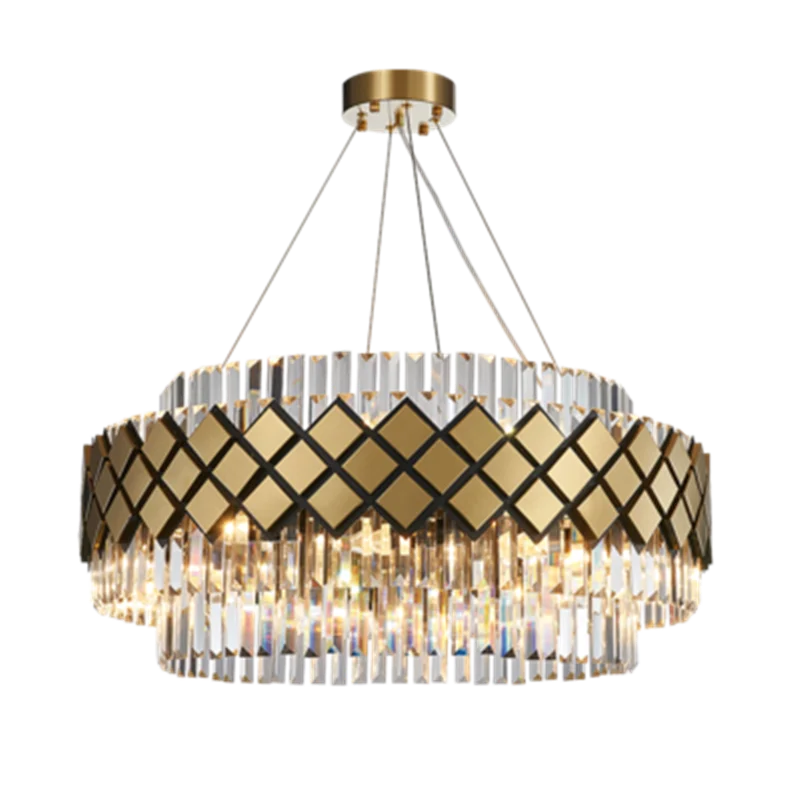 

Modern Crystal Gold Rectangle Chandelier Lighting For Dining Room Bedroom Round Chandeliers Living Room Light Fixtures