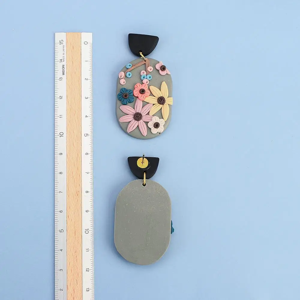 

AENSOA 2020 New Design Colorful 3D Handmade Flowers Long Drop Earrings for Women Sweet Polymer Clay Personality Party Jewelry