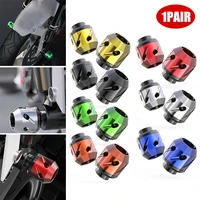 2pcs motorcycle front rear fork wheel crash protector cnc anti falling frame slider protector moto exterior decoration accessory