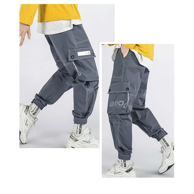 

Spring And Autumn New Men's Fashion Brand Hip-hop Big Pockets Trousers With Feet Loose Men's Youth Casual Hip-hop Street Jeans