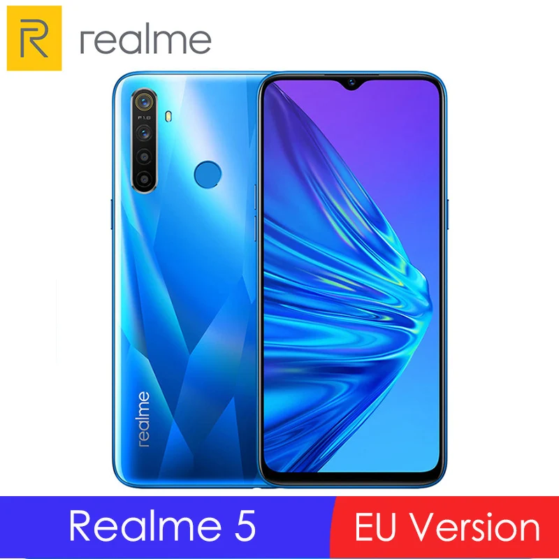 EU версия OPPO Realme 5 6 'Ɖ/4 ГБ Оперативная память 64/128 Встроенная Snapdragon 665 AIE