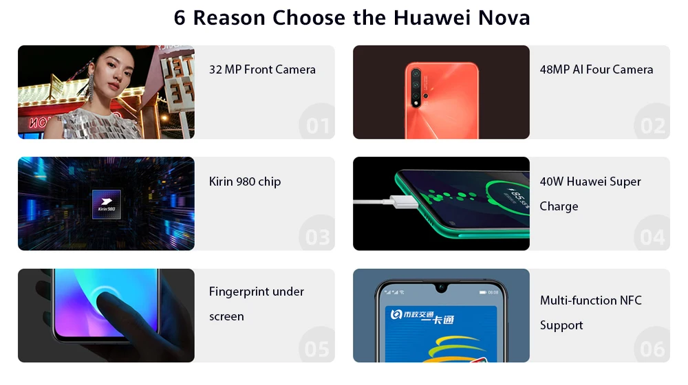 Смартфон huawei Nova 5 Pro, 8 ГБ, 128 ГБ, 256 ГБ, 48MP, AI камера s, 32MP, фронтальная камера 6,26 дюйма, полный экран Kirin 980, Android 9 Скидка 600 руб. /. При заказе от 5500 руб. /Промокод: new