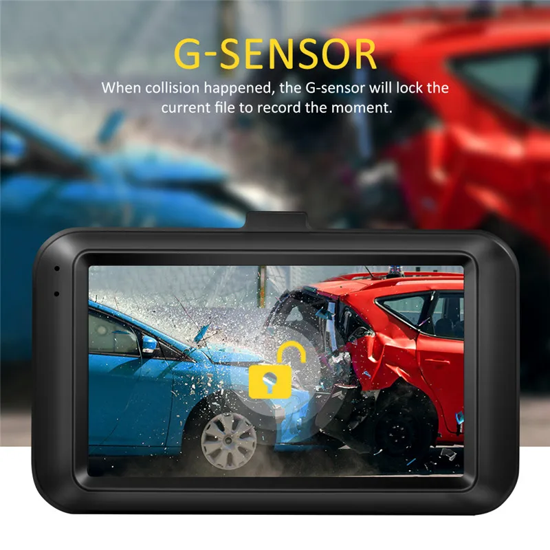 Кронштейн присоски автомобиля тире Камера FHD 3 дюймов Ночное видение Protruly Full HD 1080P