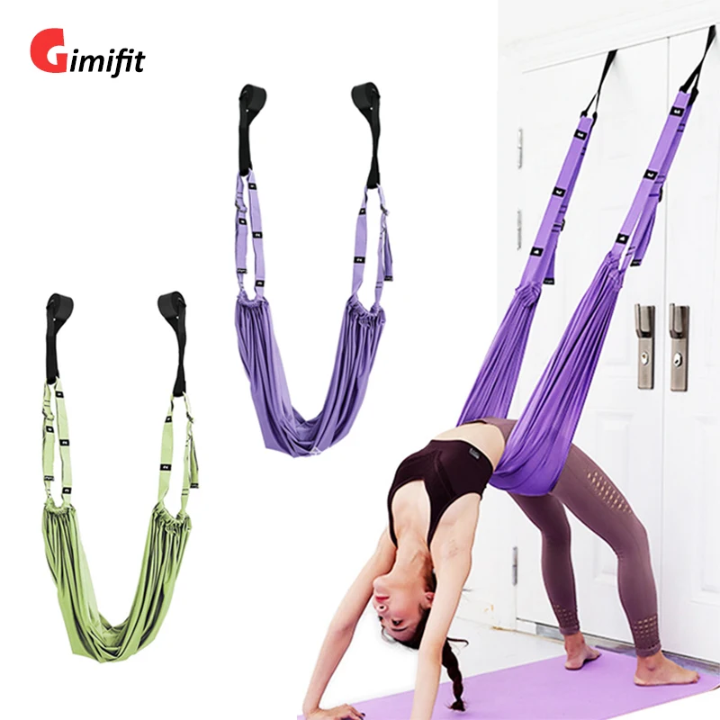 Гимнастический гамак Gimifit регулируемый раздвижной ремень для йоги тянущийся