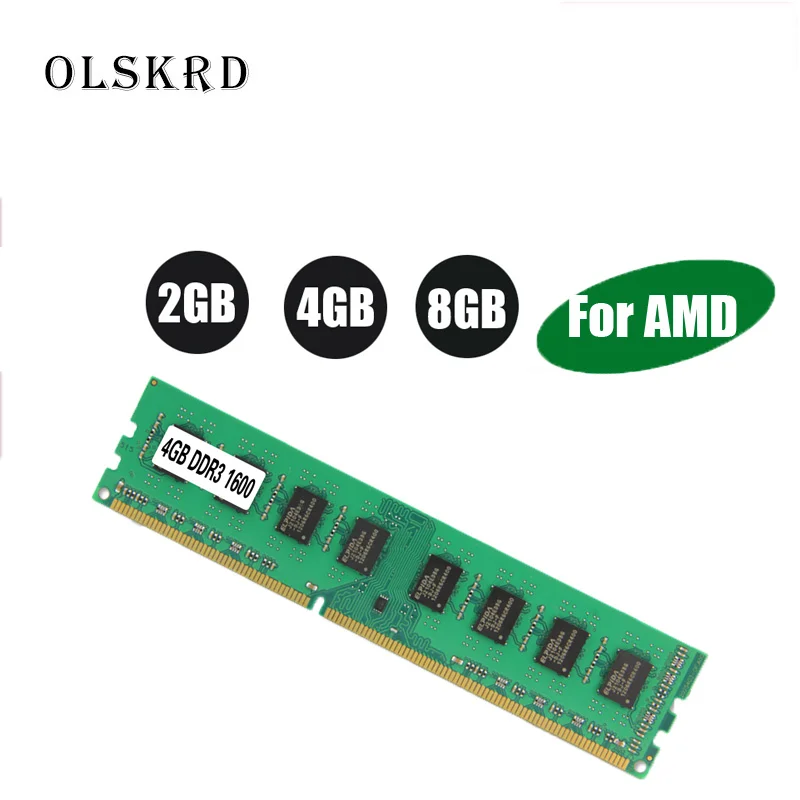 Фото Модуль ОЗУ Olskrd DDR3 для настольных ПК 2 ГБ 4 8 PC3 1333 1600 МГц 12800 AMD | Компьютеры и офис