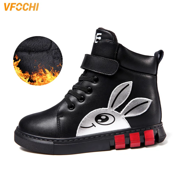 VFOCHI/Новинка 2019 года кожаные ботинки для девочек нескользящая зимняя Уличная
